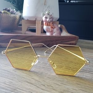 Yellow hexagon sunglasses